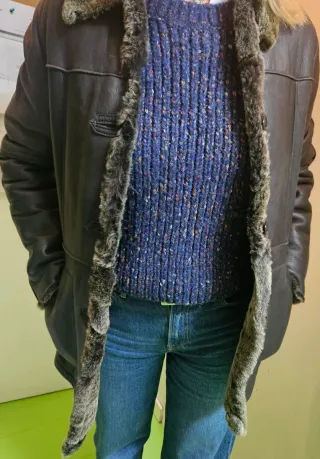 Abrigo de piel con forro de pelo Talla S