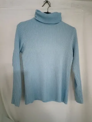 Maglione donna dolcevita azzurro