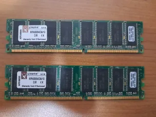 2x Kingston KVR400X64C3A/1G DDR RAM 1GB