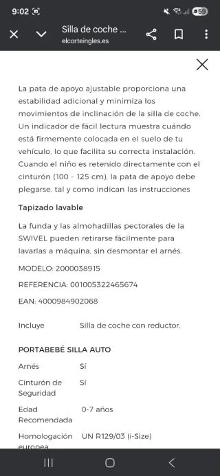 Silla coche Romer Britax Isofix 360°