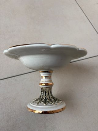 Alzatina/Vaso Decorativo Anni '60 Oro Bianco