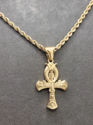 Collar Cruz Egipcia Ankh Dorado