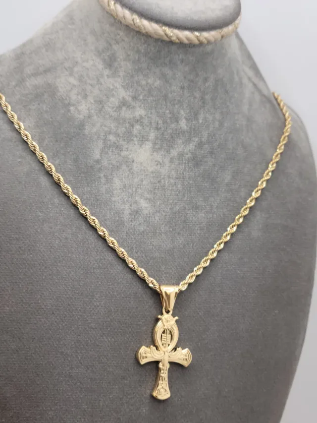 Collar Cruz Egipcia Ankh Dorado