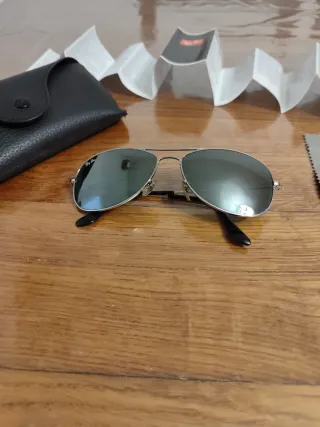 Gafas de Sol Ray-Ban Aviator Plata/Verde