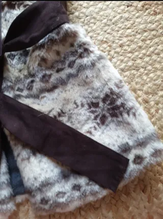 Chaleco pelo mujer beige y marrón