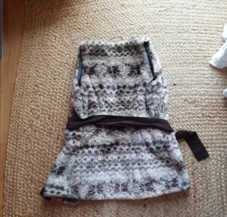 Chaleco pelo mujer beige y marrón