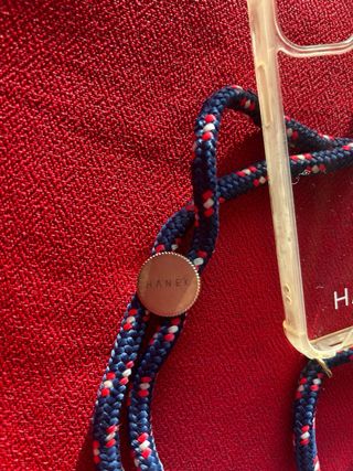 Cover Hanek iPhone 13 mini con cinturino Blu e Rosso