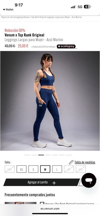 Leggings Venum Mujer MMA Azul Talla S