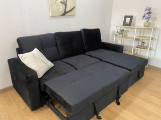Sofá Cama Pau Negro con Arcón Reversible