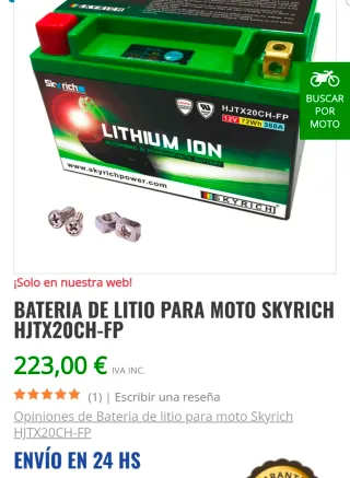 Batería Litio Moto Skyrich HJTX20CH-FP