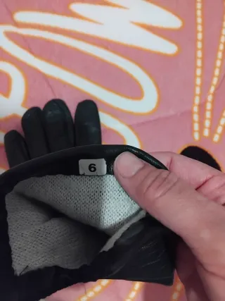 Guantes de piel negros talla 6
