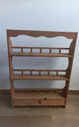 Estantería Rústica de Madera Maciza/Vintage