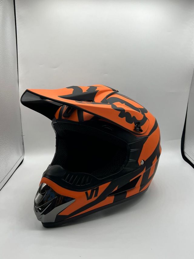 Casco Motocross Naranja Unisex