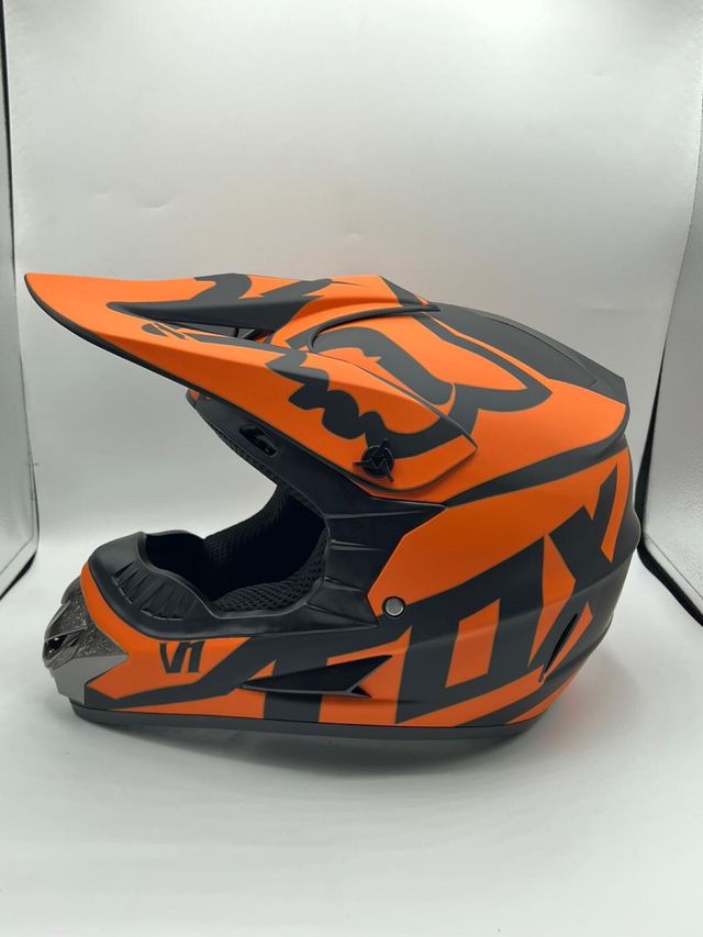 Casco Motocross Naranja Unisex