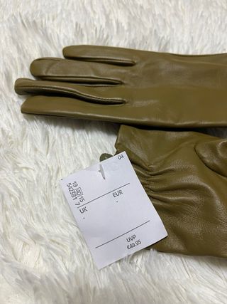 Guantes de piel verde oliva sin estrenar