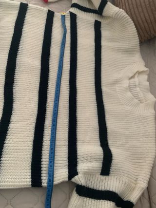 Jersey de punto rayas blanco y azul
