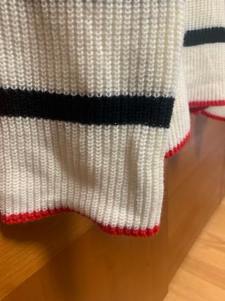 Jersey de punto rayas blanco y azul