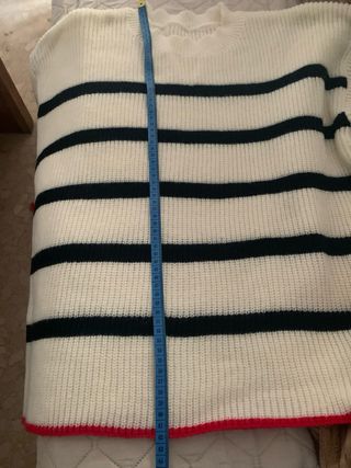 Jersey de punto rayas blanco y azul