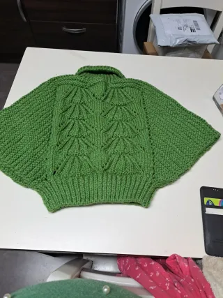 Toquilla tejida verde 10-12 años hecha a mano