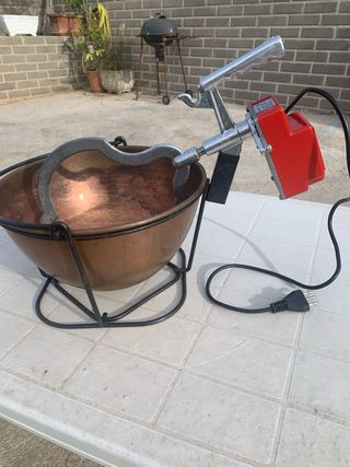 Paiolo Rame Antico con Base e Motore