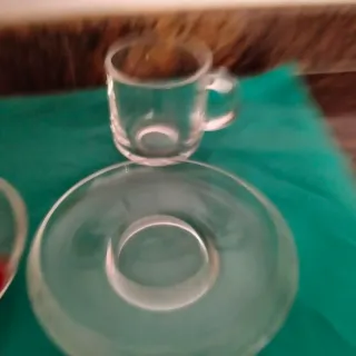 Coppia di tazze Nespresso con piatti in vetro temperato