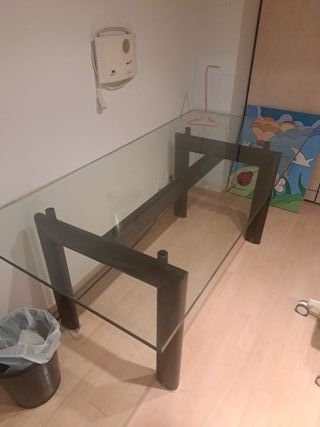 Mesa Comedor Cristal y Metal Vintage