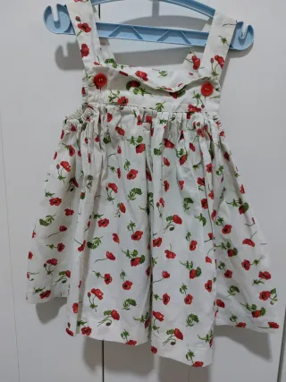 Vestido Lola Palacios Verano Flores Rojas 2 años