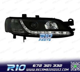 FAROS PARA OPEL VECTRA B 96-98 LUZ DIURNA LED FONDO NEGRO