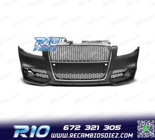 PARAGOLPES DELANTERO AUDI A4 04-07 LOOK RS4 REJILLA CROMO-NE