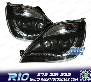 FAROS FORD FIESTA 02-05 LUZ DIURNA FONDO NEGRO