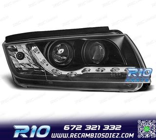 FAROS SKODA FABIA 99-07 LUZ DIURNA LED FONDO NEGRO