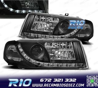 FAROS SKODA OCTAVIA 01-04 LUZ DIURNA LED FONDO NEGRO