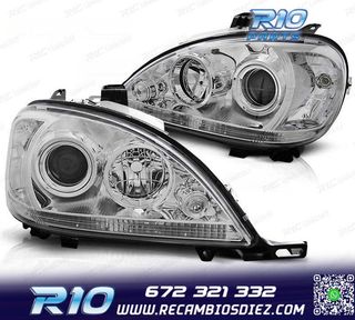 FAROS MERCEDES CLASE ML W163 98-01 FONDO CROMO