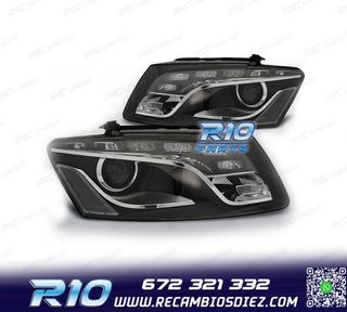 FAROS AUDI Q5 08-12 LUZ DIURNA DRL FONDO NEGRO