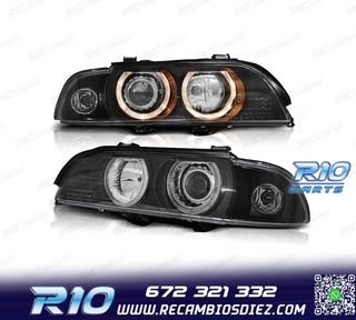 FAROS BMW E39 95-00 OJOS ANGEL HALOGENO FONDO NEGRO