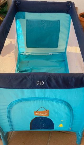 Cuna de viaje azul ratoncitos Asalvo