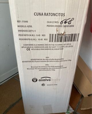 Cuna de viaje azul ratoncitos Asalvo