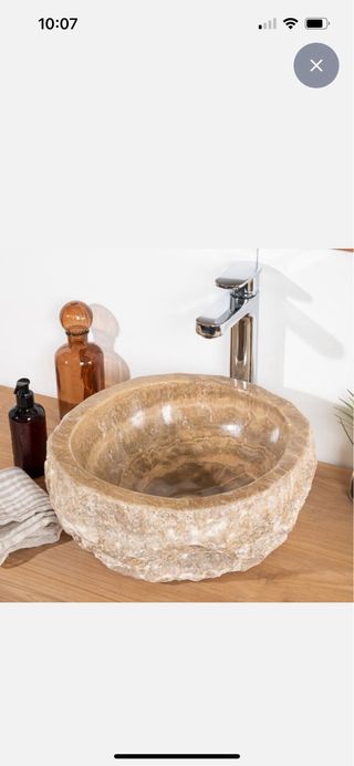 Lavabo de piedra Onix sobre encimera 30-35 cm