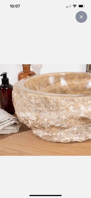 Lavabo de piedra Onix sobre encimera 30-35 cm