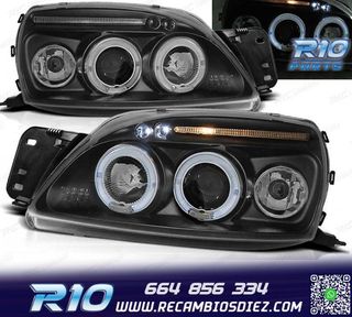 FAROS FORD FIESTA 99-02 OJOS ANGEL FONDO NEGRO