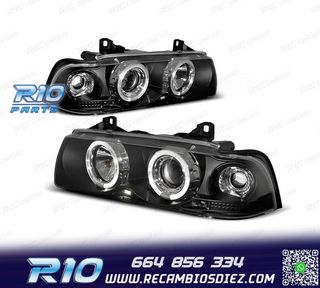 FAROS BMW E36 90-99 OJOS ANGEL FONDO NEGRO CCFL