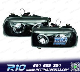 FAROS VOLKSWAGEN VW VENTO 92-98 OJOS ANGEL FONDO NEGRO