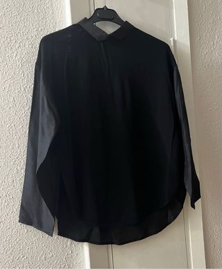 Blusa Negra Raso/Punto
