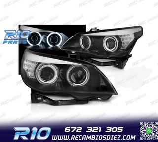 FAROS XENON BMW E60 03-07 OJOS ANGEL CCFL FONDO NEGRO