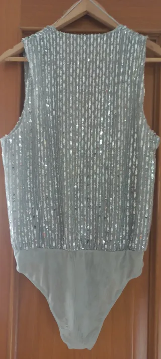 Body lentejuelas Zara Talla M