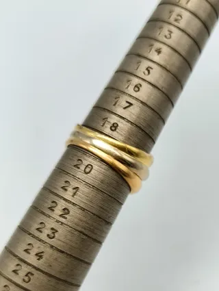 Anillo triple alianza oro tricolor 18kt