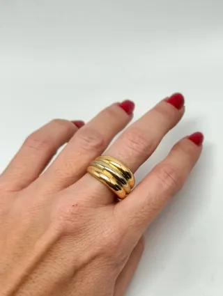 Anillo triple alianza oro tricolor 18kt