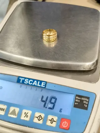 Anillo triple alianza oro tricolor 18kt