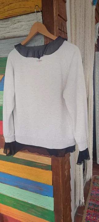 Sudadera Algodón Orgánico con Volantes