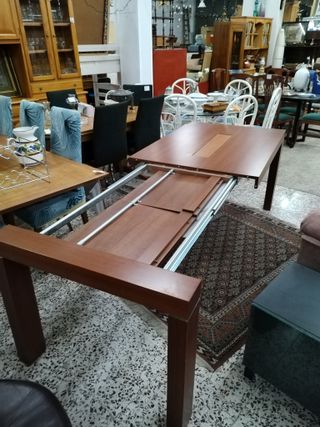 MESA DE COMEDOR EXTENSIBLE MADERA DE NOG